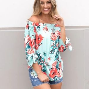 Floral off the shoulder top
